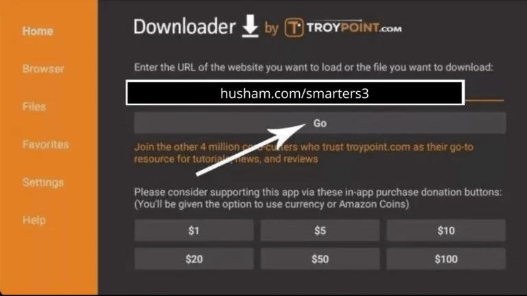 TVSpeedy Fire TV Stick étape 16 – Saisissez l'URL de l'APK